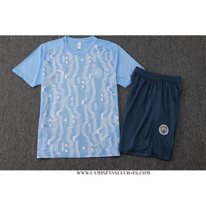 Chandal del Manchester City 24-25 Manga Corta Azul - Pantalon Corto